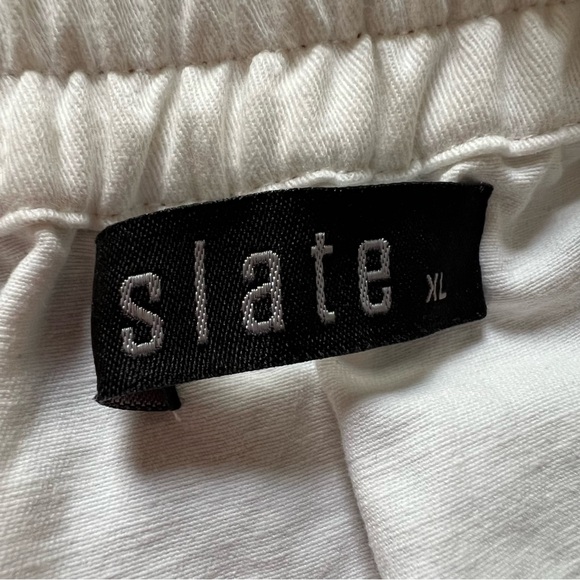 White & Tan Stitching Cotton Modest Baggy Oversized Cargo Casual Jean Skirt XL - Picture 11 of 16